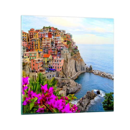 Tablou pe sticlă - Un oraș care râde - 30x30 cm