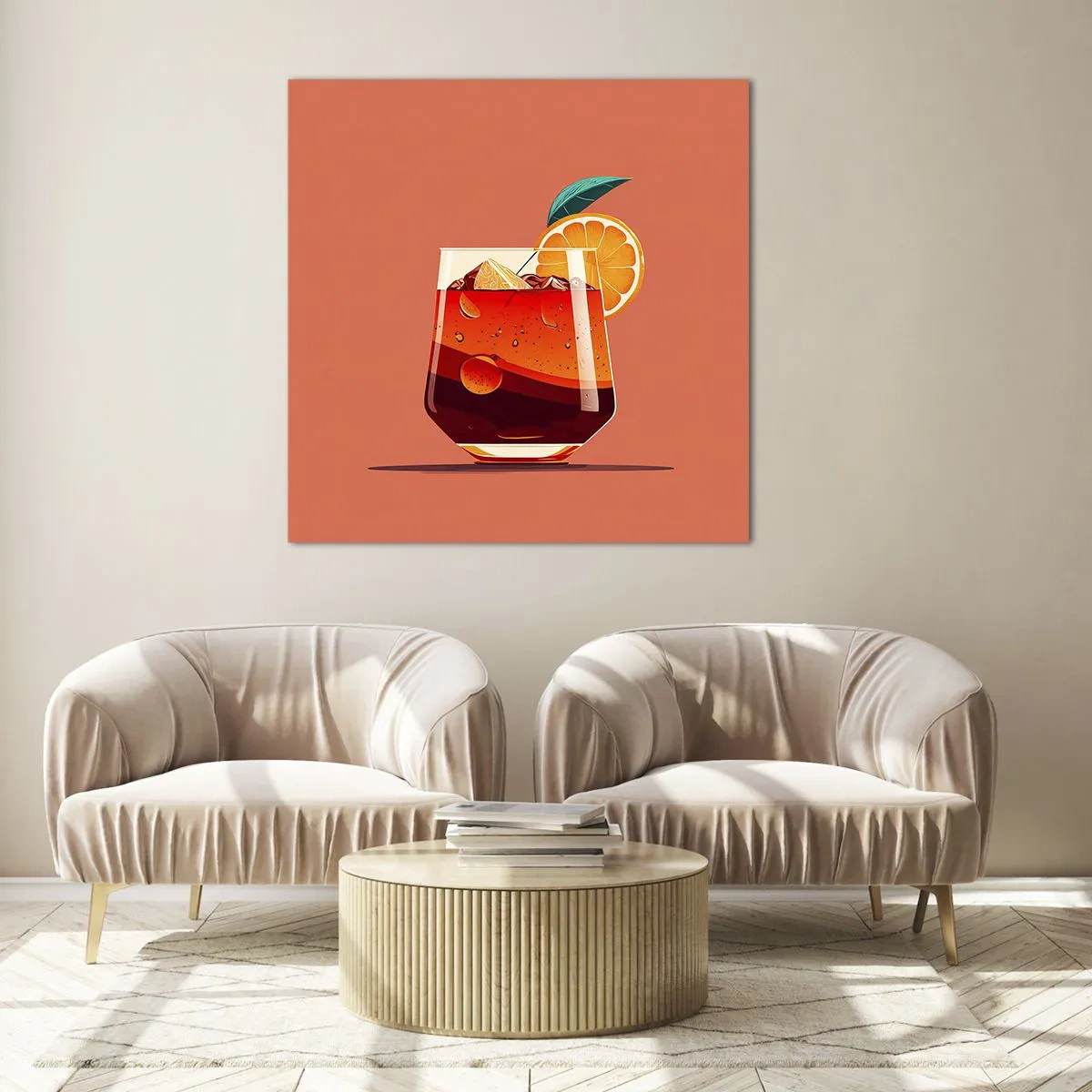 Tablou pe sticlă - Răcoare de vară - 70x70 cm