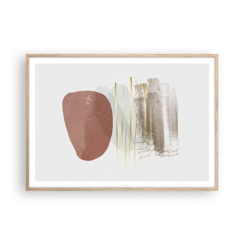 Poster în ramă de stejar deschis - Colonadă abstractă - 100x70 cm