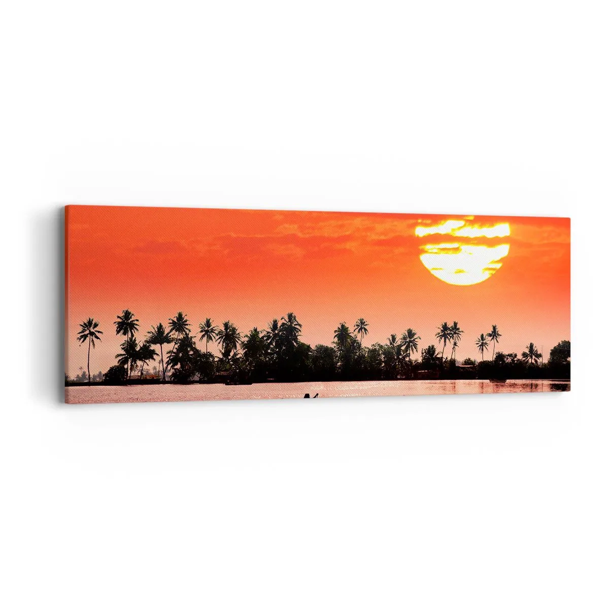 Tablou pe pânză - Liniștea tropicelor la apus de soare - 90x30 cm
