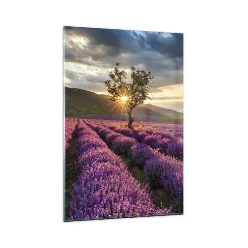 Tablou pe sticlă - Aroma în liliac - 80x120 cm