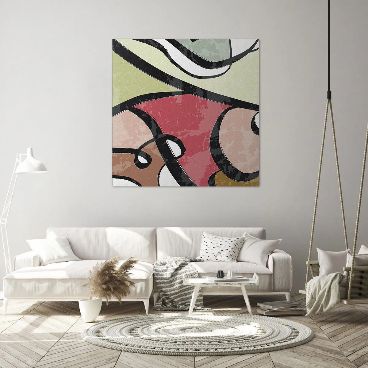 Tablou pe pânză - Piruetă printre culori - 60x60 cm