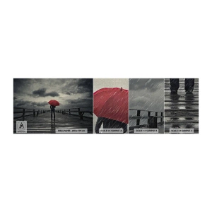 Mostră tapet Premium Canvas - Nu e nimic dacă plouă - Pier din lemn, Mare, Plimbare in ploaie - 100x30 cm
