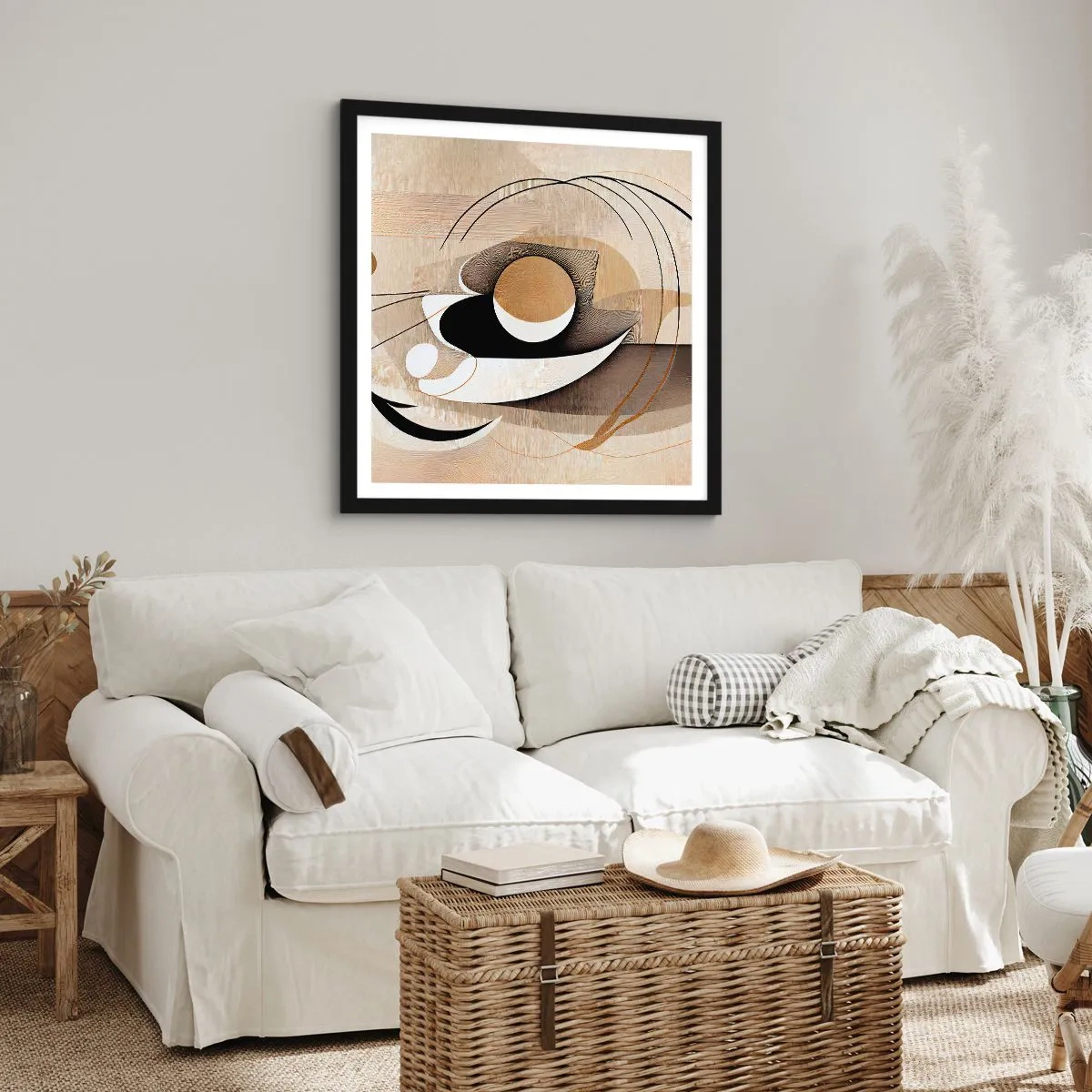 Poster în ramă neagră - Compoziție - nucleu - 40x40 cm