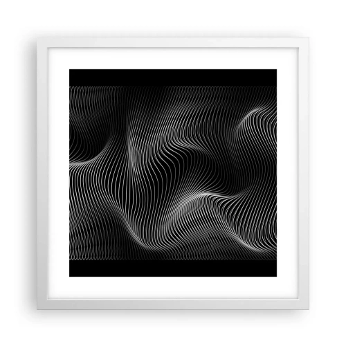 Poster în ramă albă - Dansul luminii în spațiu - 40x40 cm