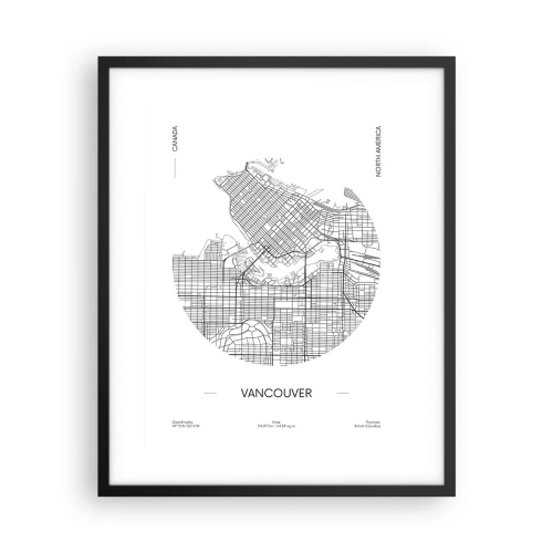 Poster în ramă neagră - Anatomia Vacouverului - 40x50 cm
