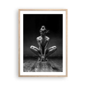 Poster în ramă de stejar deschis - Energie de dans concentrată - 50x70 cm