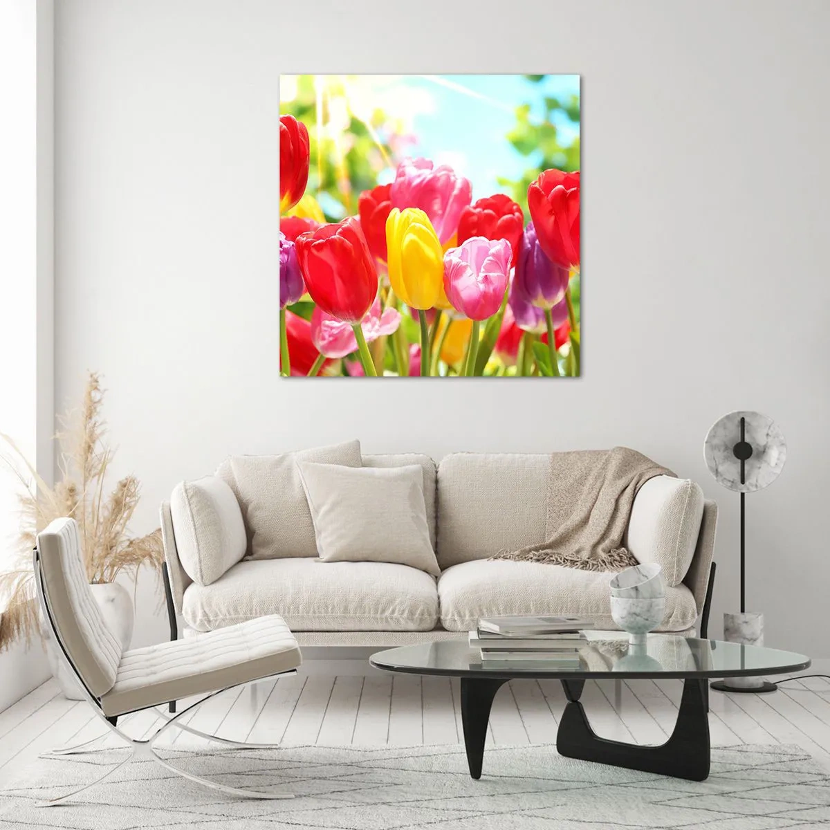 Tablou pe sticlă - Așa suntem noi, culorile lunii mai! - 40x40 cm