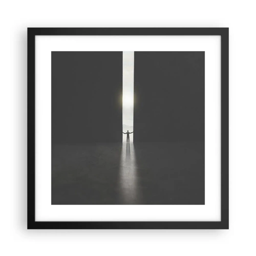Poster în ramă neagră - Un pas spre un viitor luminos - 40x40 cm