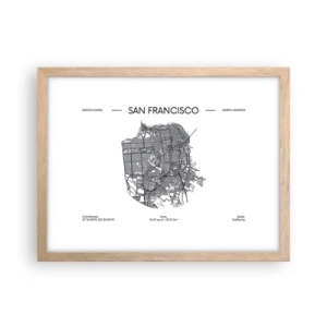 Poster în ramă de stejar deschis - Anatomia San Francisco - 40x30 cm