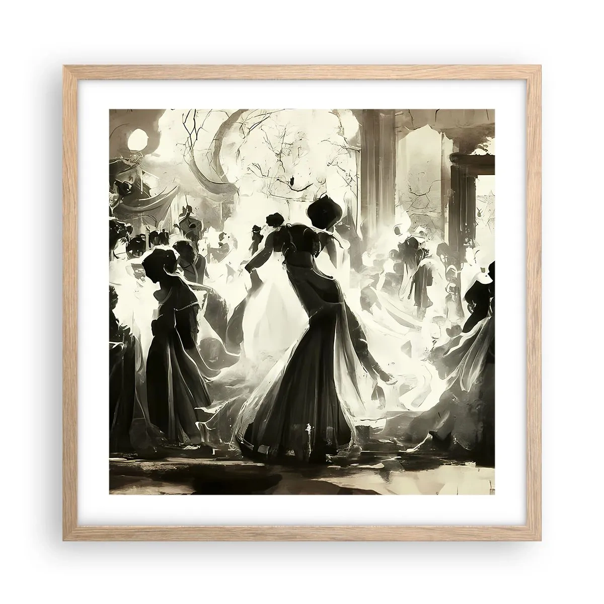 Poster în ramă de stejar deschis - Marea mascaradă - 50x50 cm