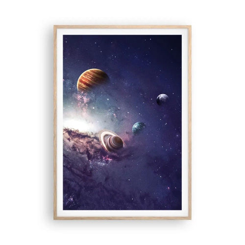 Poster în ramă de stejar deschis - Sistemul de dans solar - 70x100 cm
