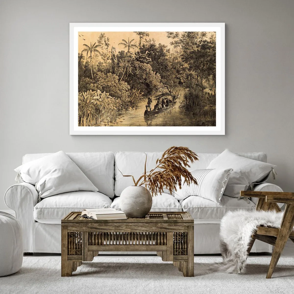 Poster în ramă albă - Călătorie la sursă - 60x60 cm