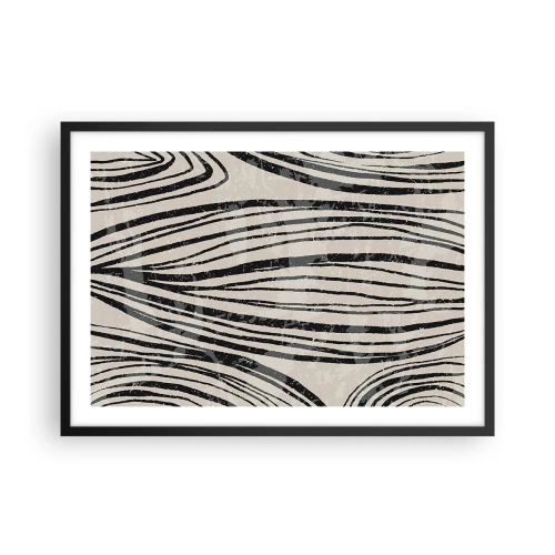 Poster în ramă neagră - Deversare de linii - 70x50 cm