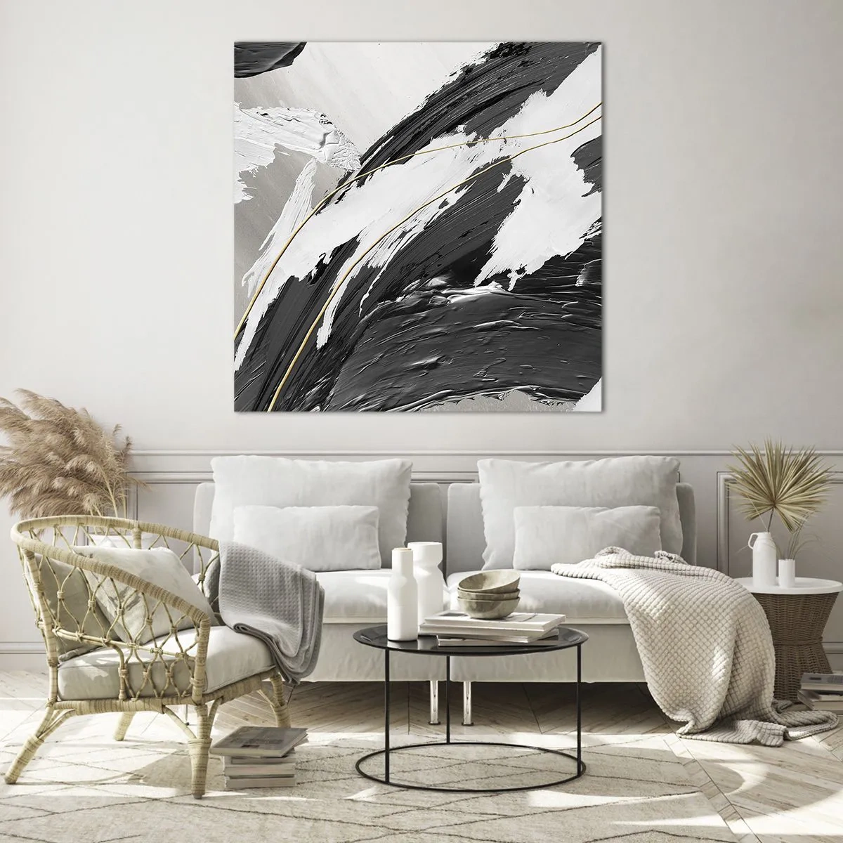 Tablou pe sticlă - Abstracție cu fler - 50x50 cm