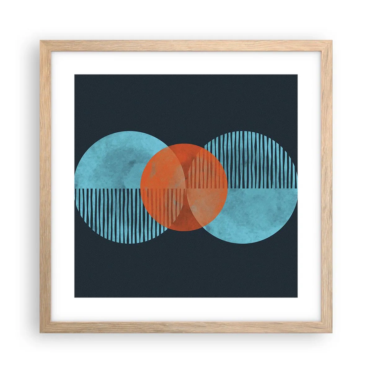 Poster în ramă de stejar deschis - Compoziție simetrică - 40x40 cm