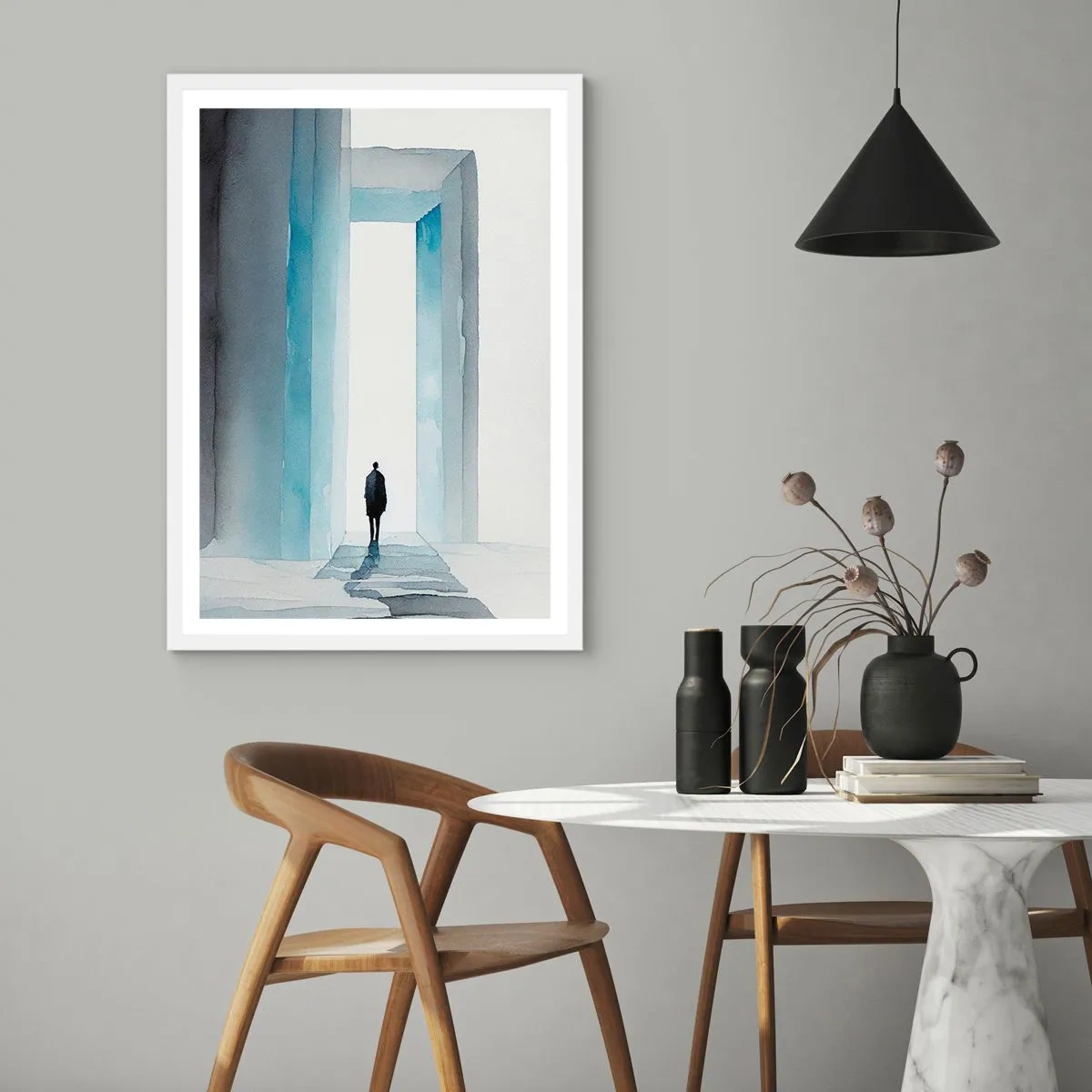 Poster în ramă albă - Trăiește fără limite - 40x50 cm