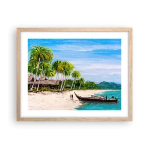 Poster în ramă de stejar deschis - Un vis exotic - 50x40 cm