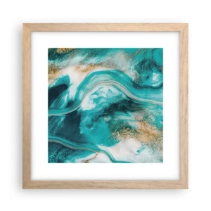 Poster în ramă de stejar deschis - Râul de aur - 30x30 cm