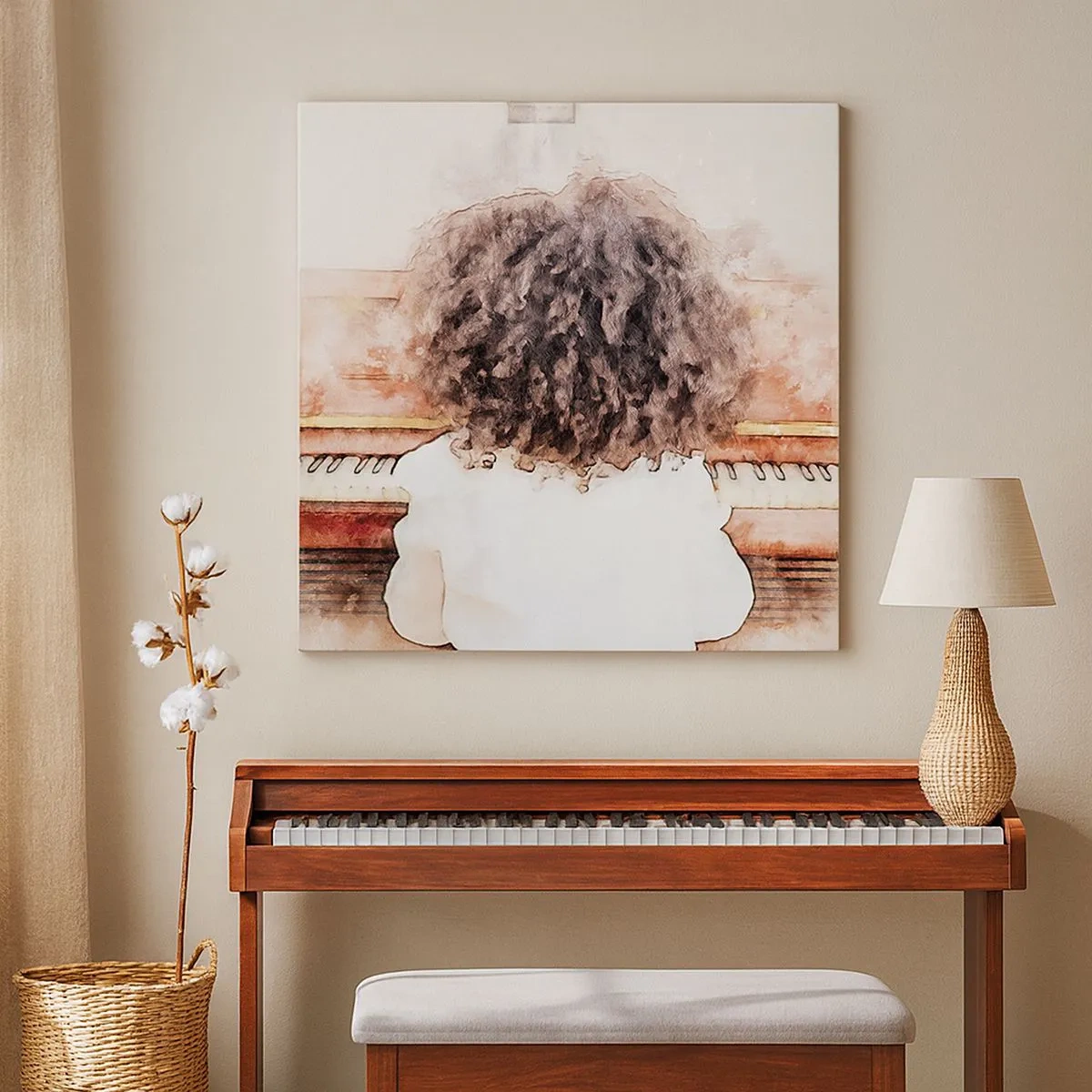 Tablou pe pânză - Într-o lume a muzicii - 30x30 cm