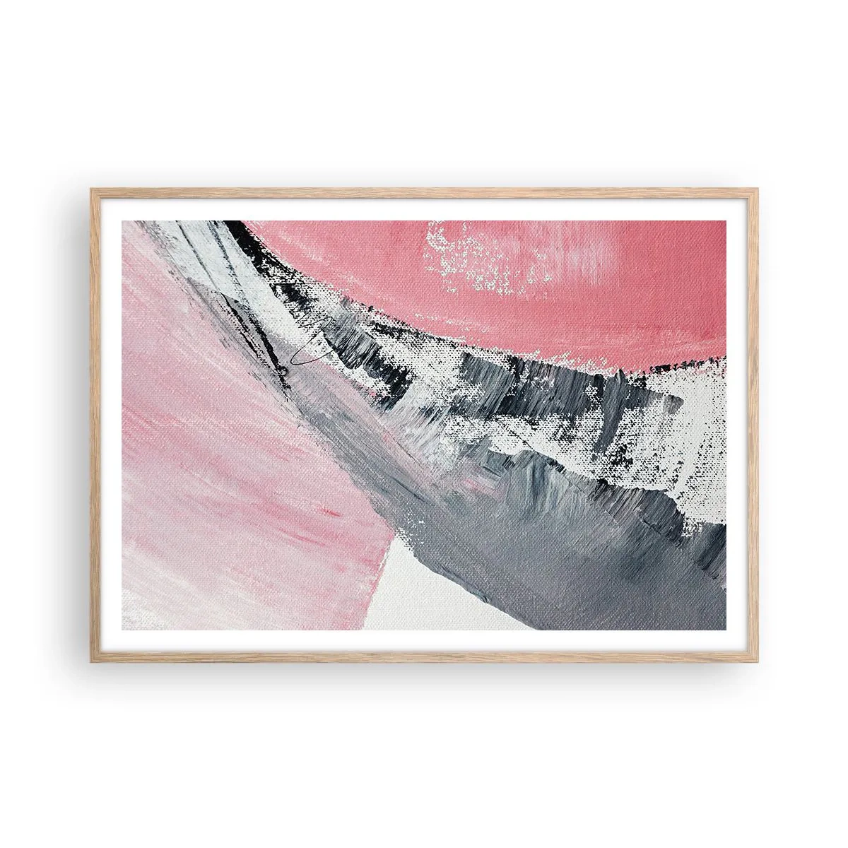 Poster în ramă de stejar deschis - Compoziție adaptată - 100x70 cm