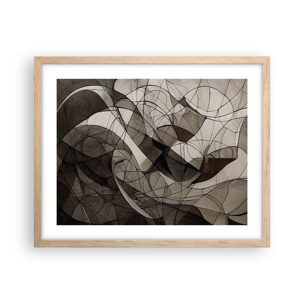 Poster în ramă de stejar deschis - Circulația culorilor pământului - 50x40 cm