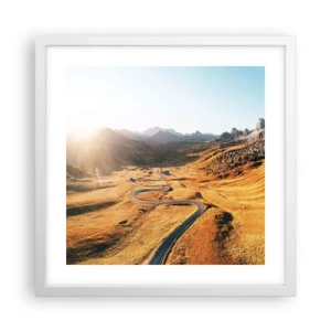 Poster în ramă albă - Într-o vale de aur - 40x40 cm