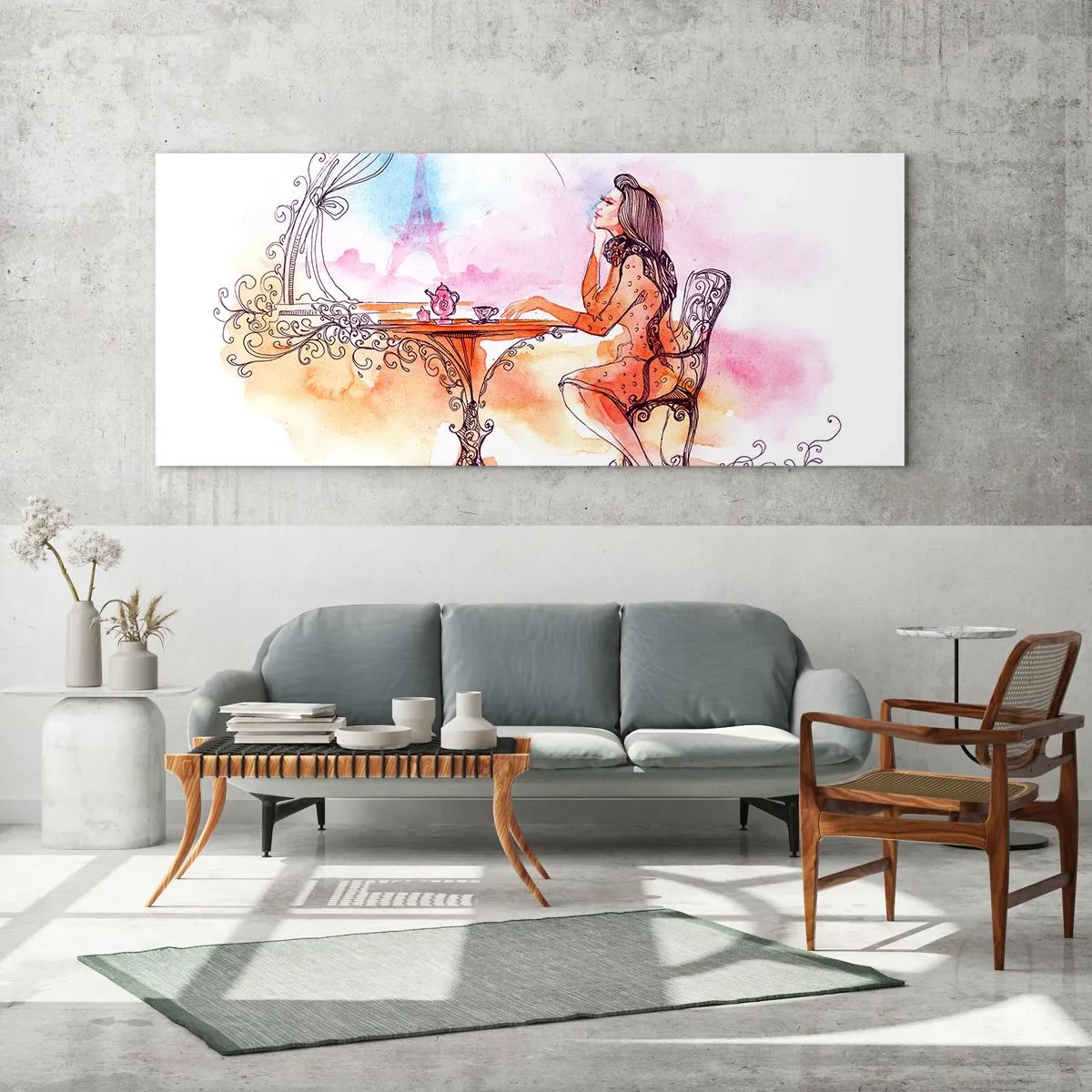 Tablou pe sticlă - Șic parizian - 140x50 cm