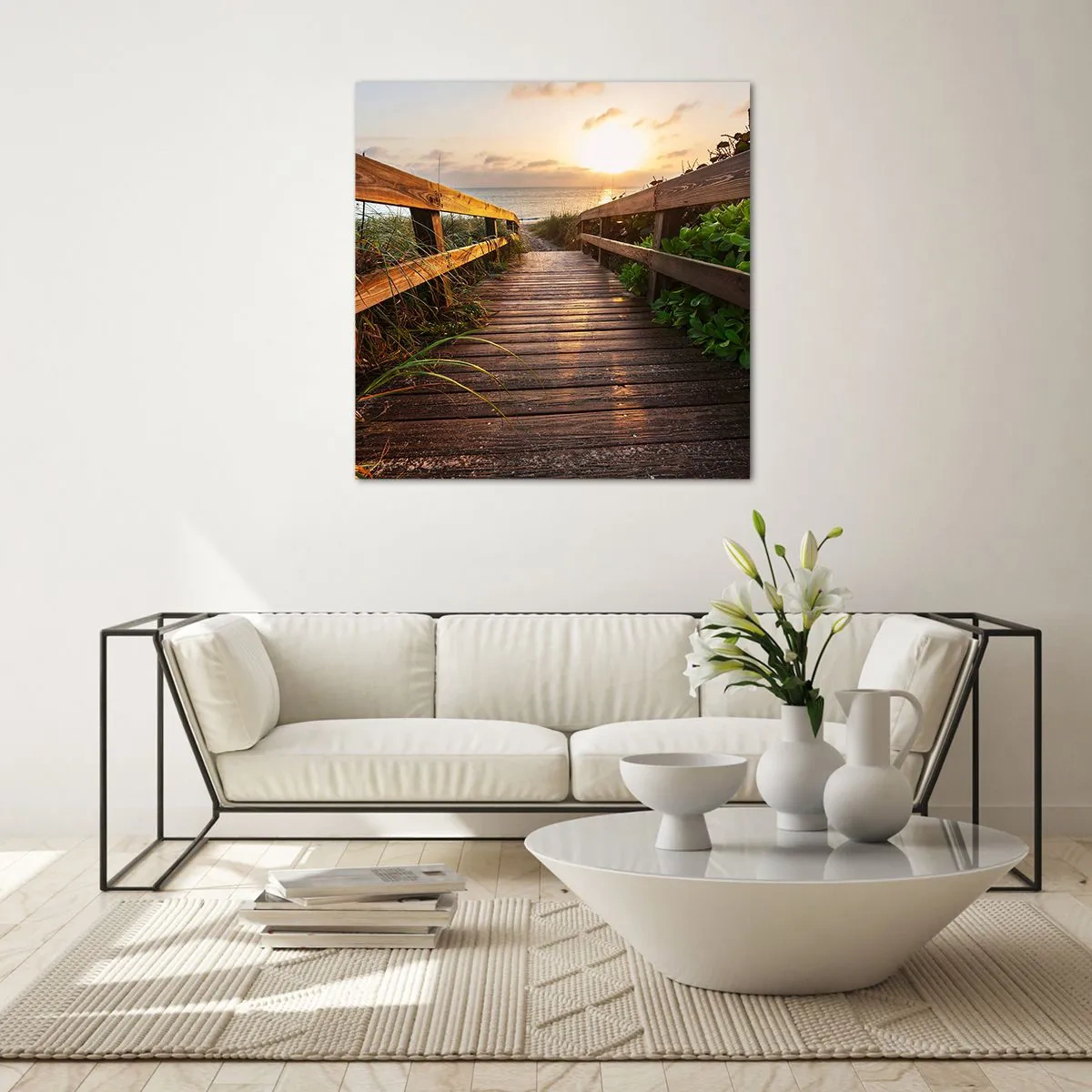 Tablou pe sticlă - Și direct la țărm - 50x50 cm