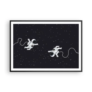 Poster în ramă neagră - Dansul spațial - 100x70 cm
