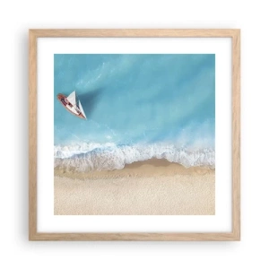 Poster în ramă de stejar deschis - La frontieră dintre albastru și auriu - 40x40 cm