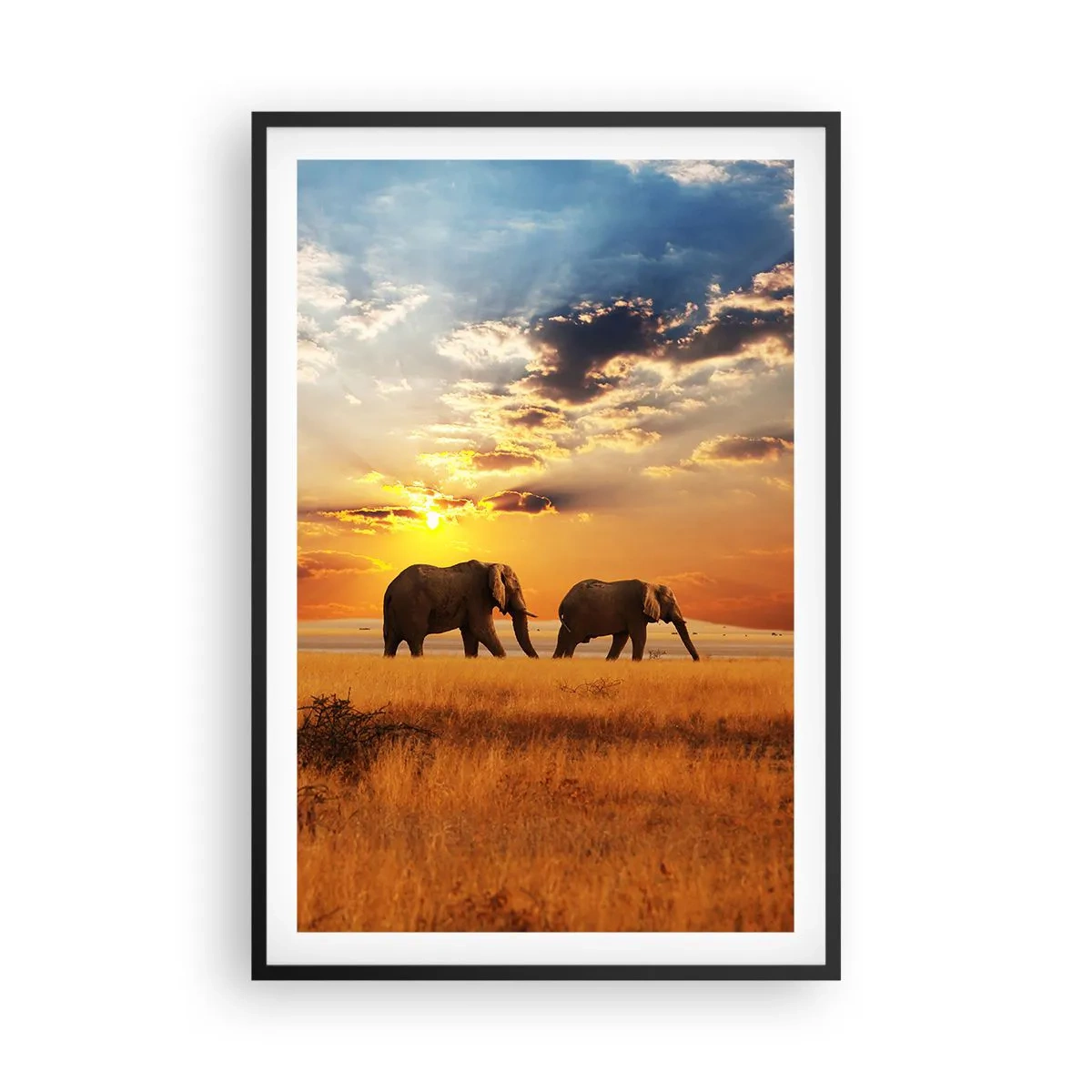 Poster în ramă neagră - Plimbare în familie - 61x91 cm