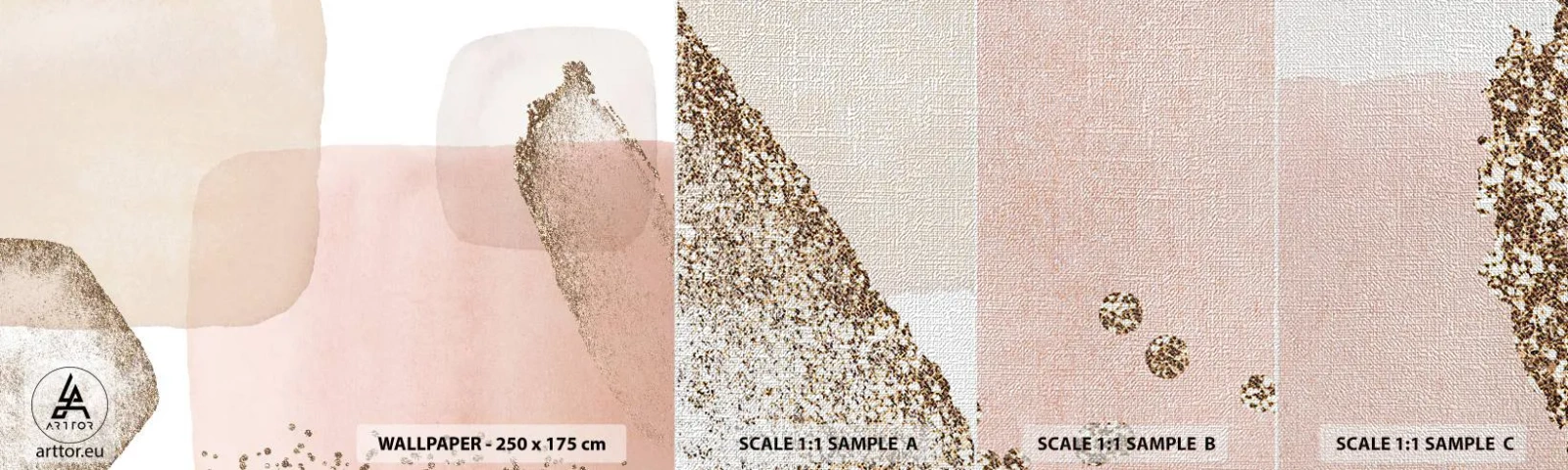 Mostră tapet Premium Canvas - O privire prin culoare - Abstracția, Bucată, Model modern - 100x30 cm