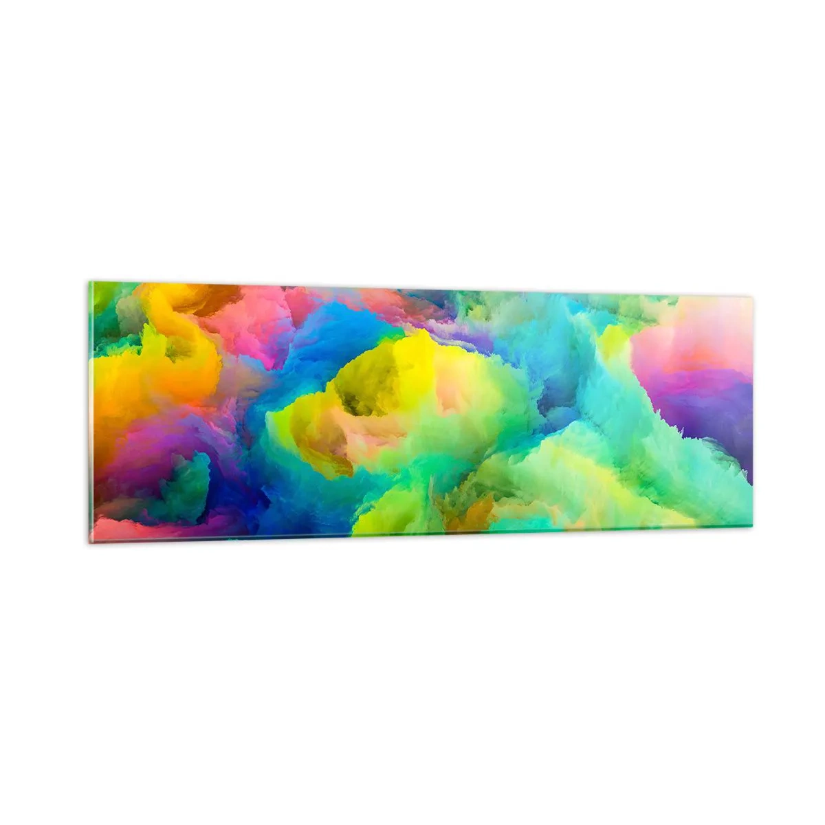Tablou pe sticlă - Puf multicolor - 90x30 cm