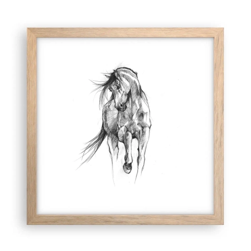 Poster în ramă de stejar deschis - Într-un trap grațios - 30x30 cm
