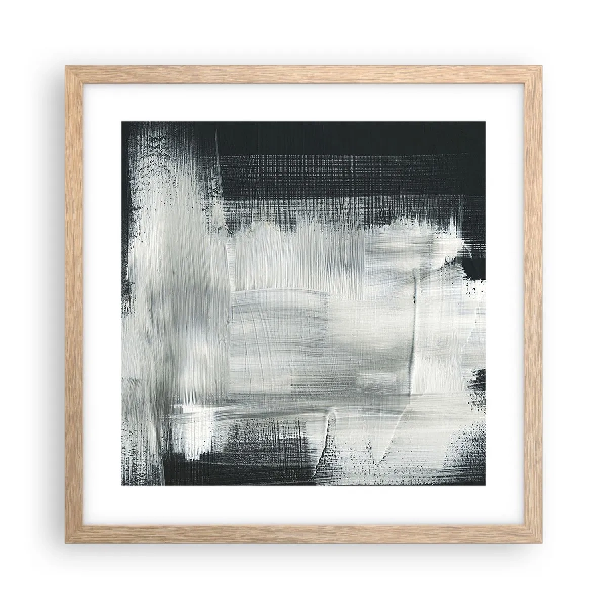 Poster în ramă de stejar deschis - Țesut vertical și orizontal - 40x40 cm