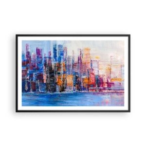 Poster în ramă neagră - O metropolă veselă - 91x61 cm