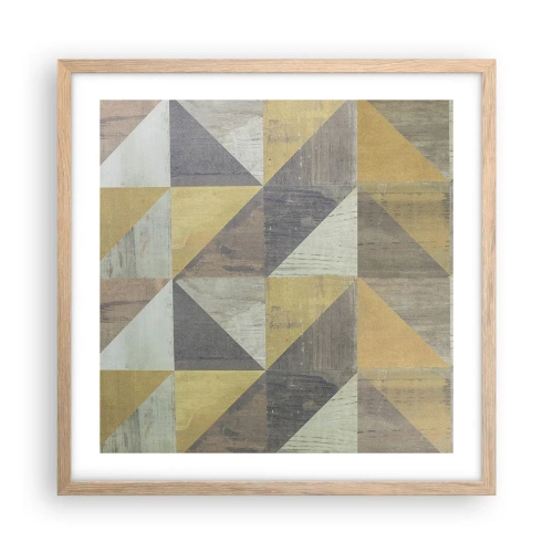 Poster în ramă de stejar deschis - La unghiul triunghiului - 50x50 cm