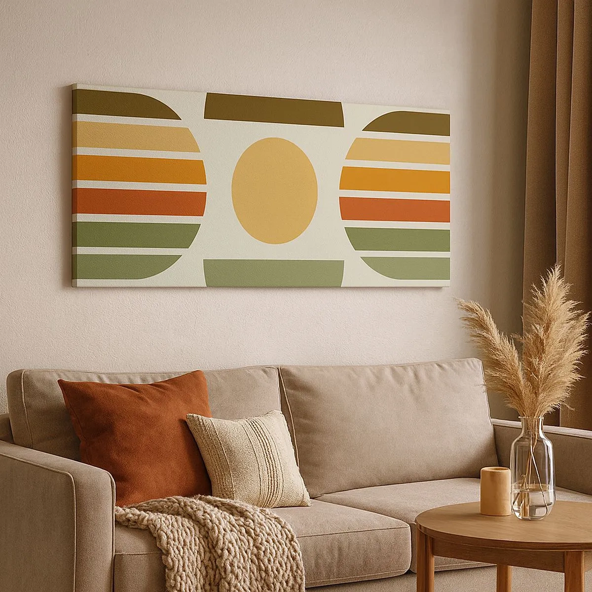 Tablou pe pânză - În culorile pământului - 100x40 cm