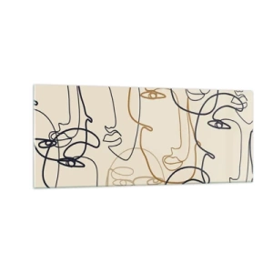 Tablou pe sticlă - Portret multiplicat - 100x40 cm