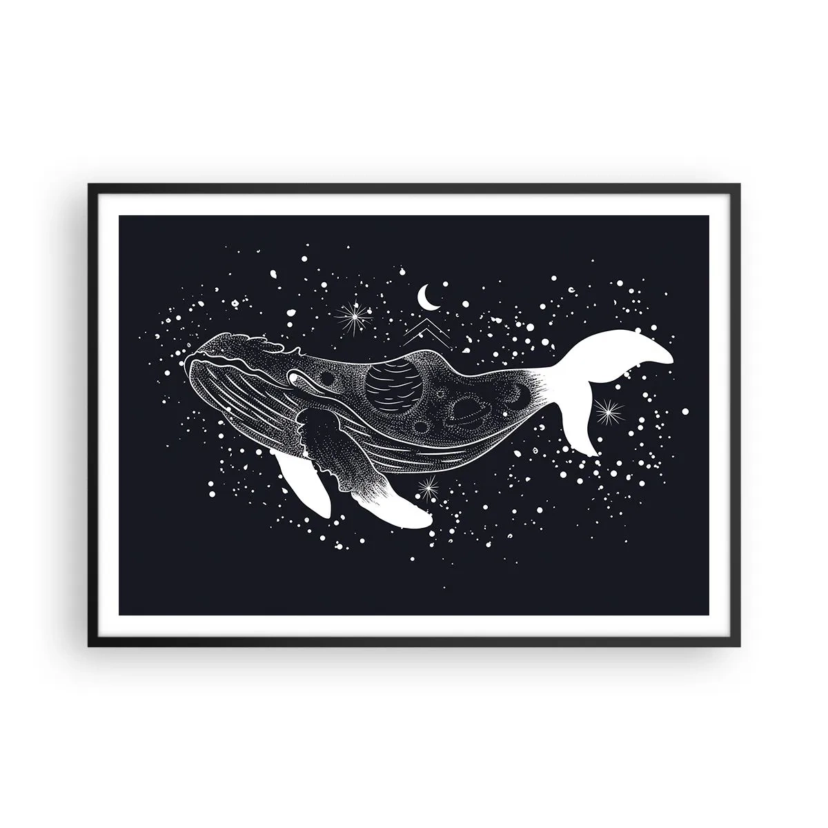 Poster în ramă neagră - În oceanul universului - 100x70 cm
