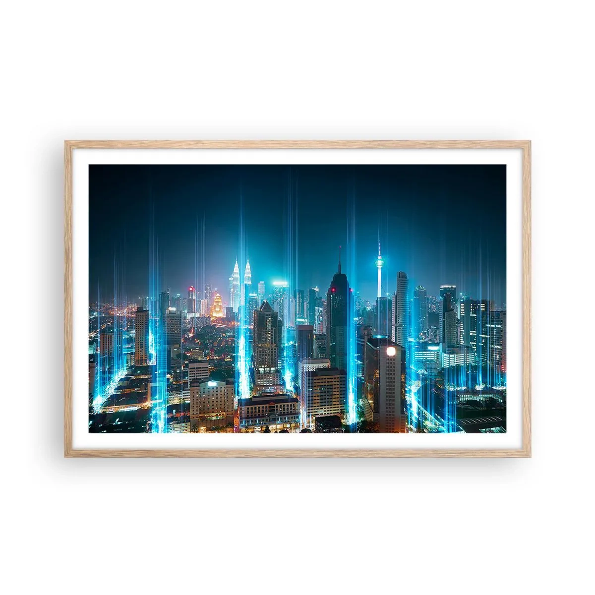 Poster în ramă de stejar deschis - Prin Berlin spre cer - 91x61 cm