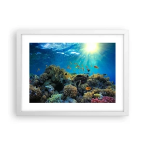 Poster în ramă albă - Comori subacvatice - 40x30 cm