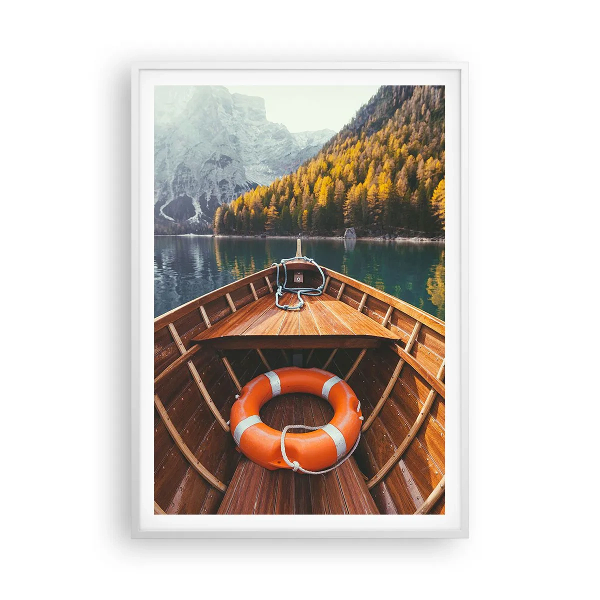 Poster în ramă albă - Excursie pe munte - 70x100 cm