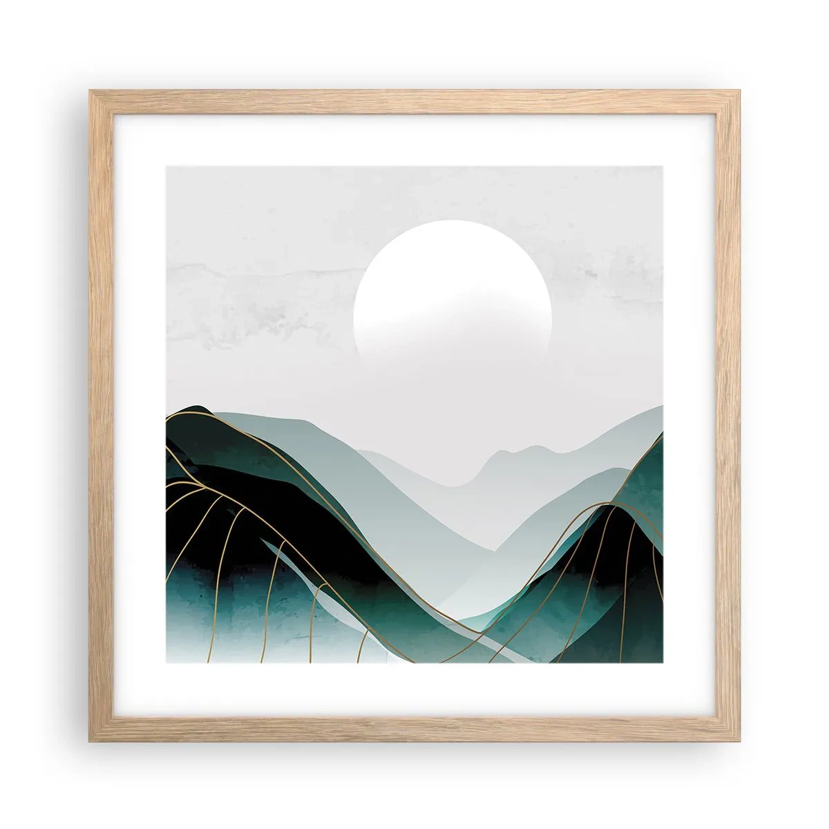 Poster în ramă de stejar deschis - Măreție deplină - 40x40 cm