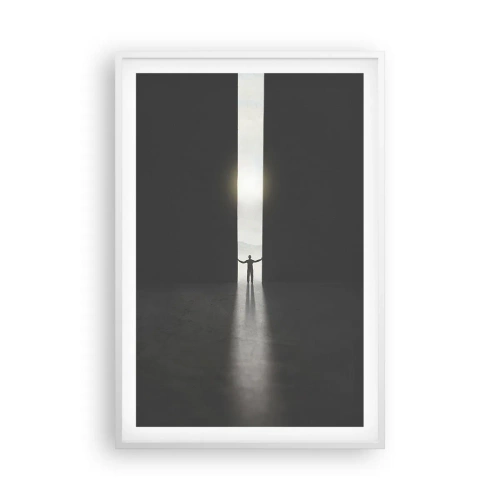 Poster în ramă albă - Un pas spre un viitor luminos - 61x91 cm