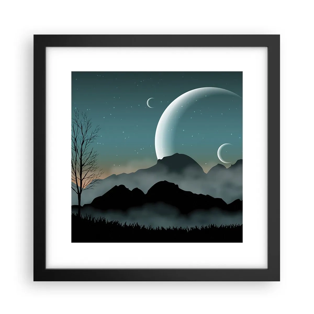 Poster în ramă neagră - Carnavalul unei nopți înstelate - 30x30 cm