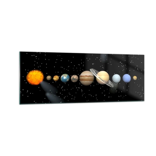 Tablou pe sticlă - Și planetele o iau razna, o iau razna... - 140x50 cm