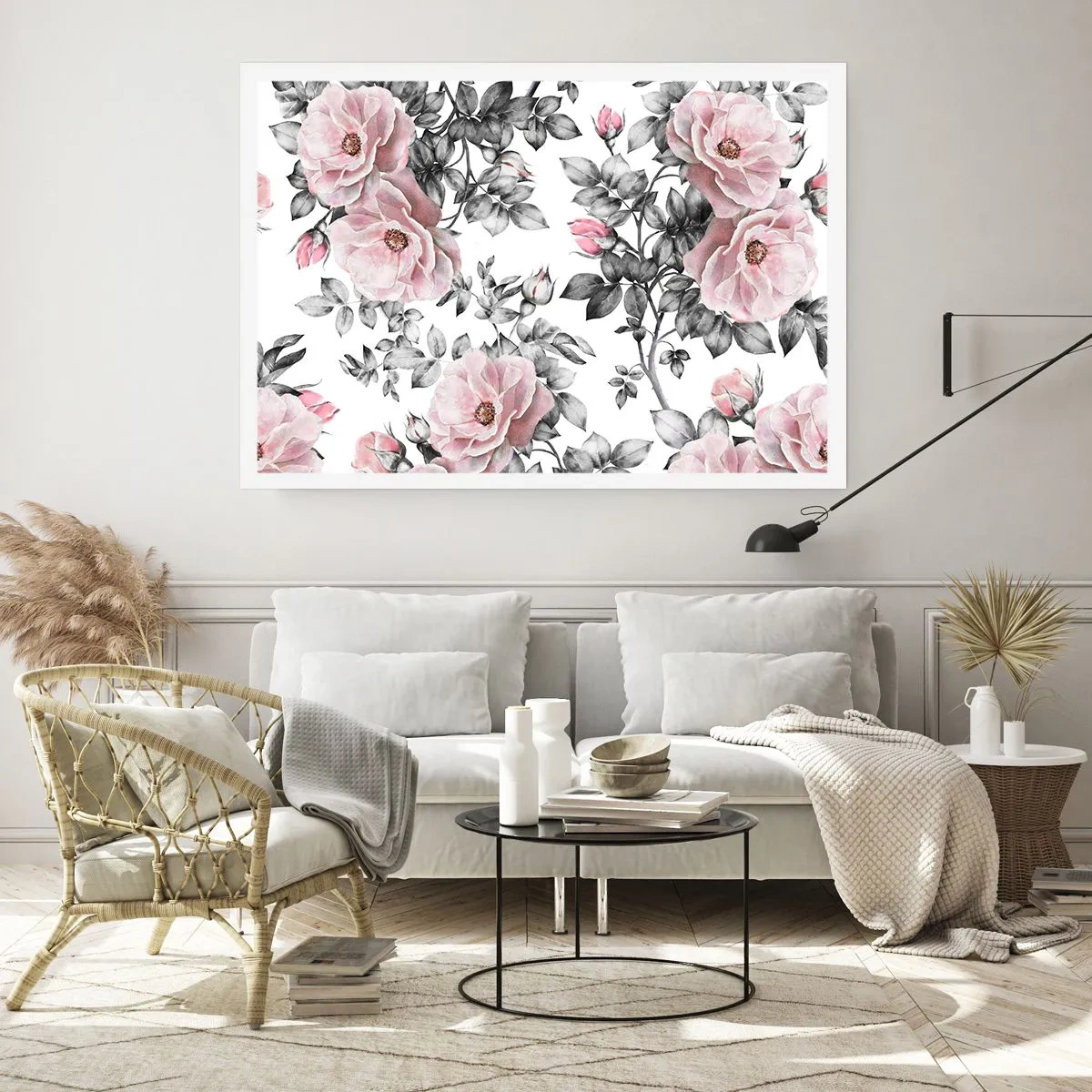 Poster - Pierde-te în florile de trandafir - 70x50 cm