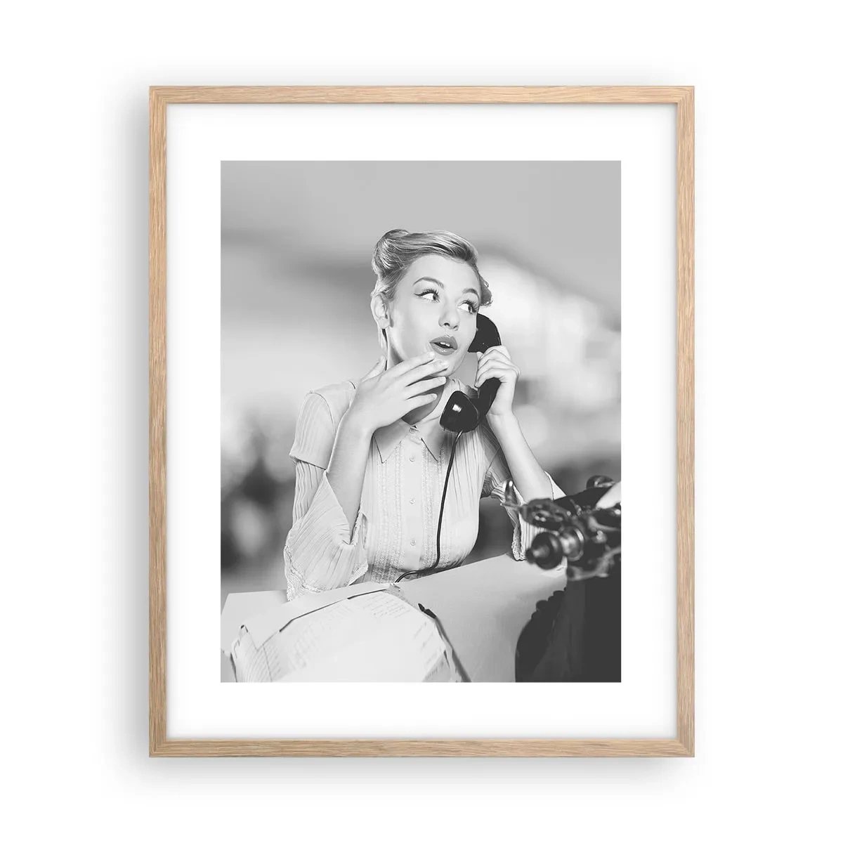 Poster în ramă de stejar deschis - Bună ziua, suntem în anii '50. - 40x50 cm